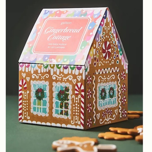 Anthropologie Gingerbread Cottage Puzzle Holiday Bakery New With Tag NIB